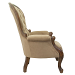 Кресло с мягкой обивкой из светло-коричневого велюра на 4-х деревянных ножках Evelyn Classical Armchair варинант исполнения - 1 | Loft Concept в Красноярске
