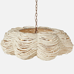 Круглая люстра волнистой формы с декором из круглых деревянных бусин White Wooden Beads Chandelier L варинант исполнения - 1 | Loft Concept в Красноярске