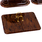 Настольный письменный набор с часами из природного камня обсидиана  Contract Extended варинант исполнения - 2 | Loft Concept в Красноярске