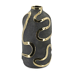 Ваза с золотыми акцентными полосами на черном матовом фоне Accent Tape варинант исполнения - 3 | Loft Concept в Красноярске