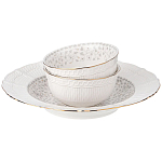 Обеденный сервиз белого цвета из фарфора на 6 персон 23 предмета Floral Charm варинант исполнения - 6 | Loft Concept в Красноярске