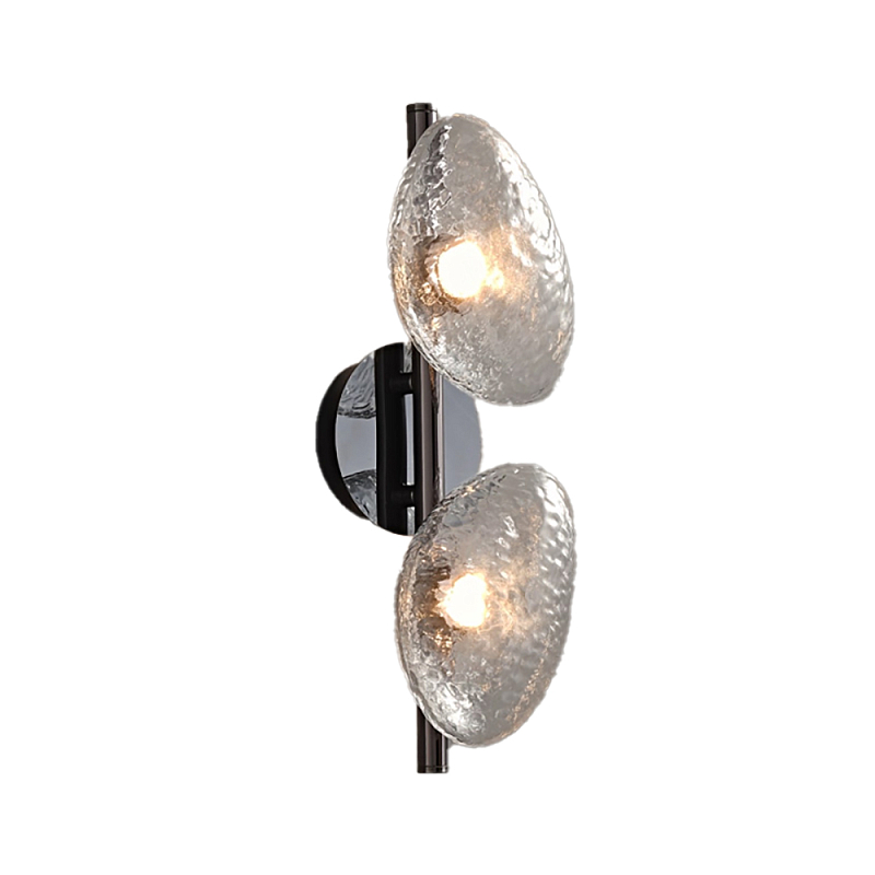 Бра LINDIS FROST LONG WALL 2 лампы Прозрачное стекло Прозрачный (Transparent) Черный в Красноярске | Loft Concept 