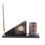 Настольный письменный набор из яшмы с часами Manager Organizer варинант исполнения - 1 | Loft Concept в Красноярске