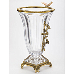 Ваза из прозрачного стекла с бронзовой вставкой в виде цветущей ветви Eden Garden porcelain and bronze варинант исполнения - 2 | Loft Concept в Красноярске