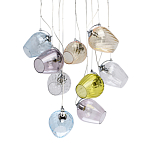 Люстра каскадная с 9-ю разноцветными стеклянными плафонами Kaleido варинант исполнения - 1 | Loft Concept в Красноярске