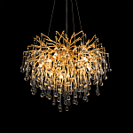 Люстра подвесная с прозрачными стеклянными подвесками в форме капель Диаметр 60 см Droplet Chandelier варинант исполнения - 9 | Loft Concept в Красноярске