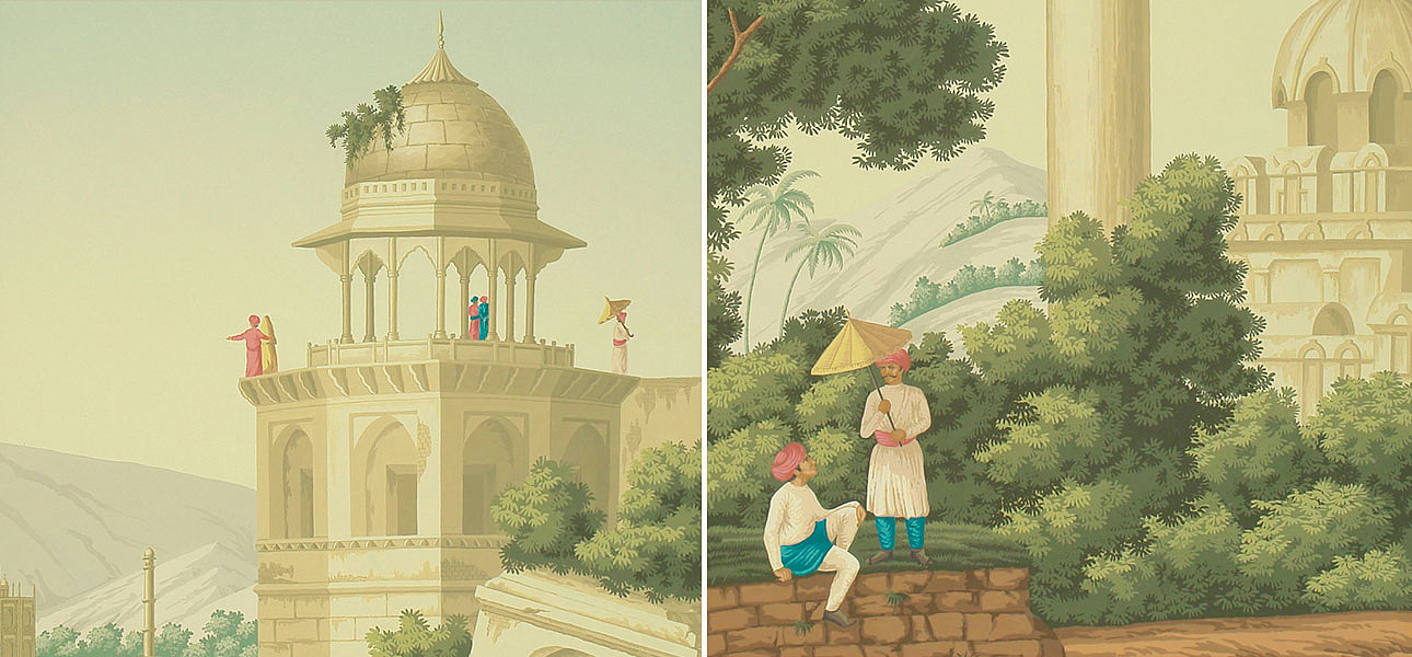 Обои ручная роспись Early Views of India Verdoyant on scenic paper Обои ручная роспись Early Views of India Verdoyant on scenic paper - Loft-Concept в Красноярске