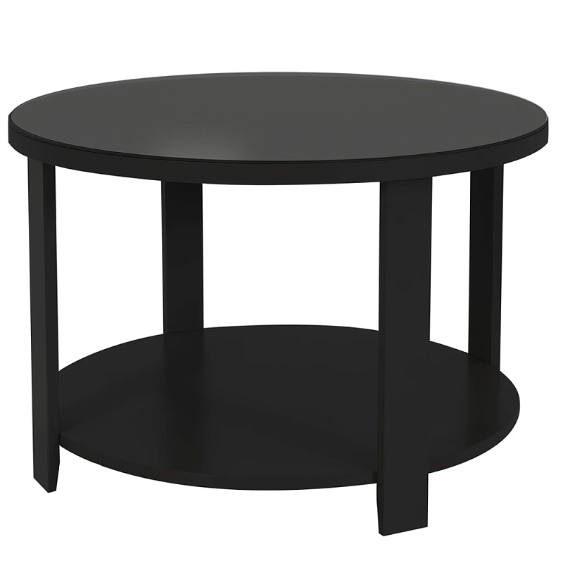 Круглый журнальный стол Jazz Black Черный Прозрачное Стекло в Красноярске | Loft Concept 