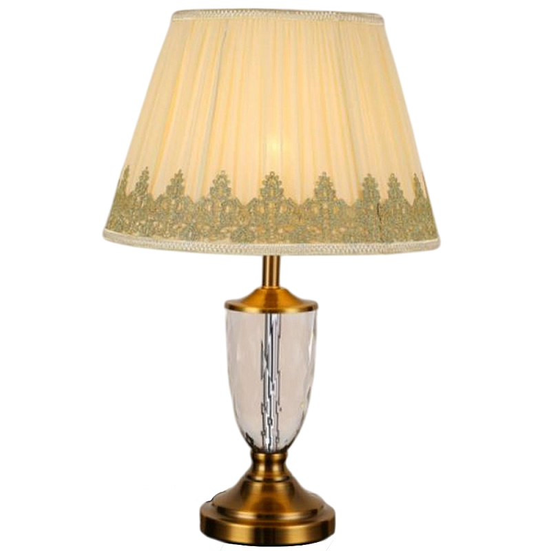 Настольная лампа с бронзовым основанием и бежевым тканевым абажуром Endorphy Бронза Бежевый в Красноярске | Loft Concept 