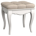 Пуф из массива бука с бежевой обивкой из велюра White Provence варинант исполнения - 1 | Loft Concept в Красноярске