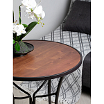 Столик приставной с круглой столешницей на металлическом черном основании Scenical Table варинант исполнения - 3 | Loft Concept в Красноярске