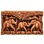 Панно из дерева слоны Panel With Animals варинант исполнения - 1 | Loft Concept в Красноярске