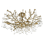 Потолочная люстра в виде ветвей деревьев золотого цвета с прозрачными подвесками-каплями Droplet Chandelier варинант исполнения - 3 | Loft Concept в Красноярске