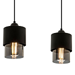 Подвесной светильник с 2-мя плафонами из дымчатого стекла Volta Flos Duo Hanging Lamp варинант исполнения - 2 | Loft Concept в Красноярске