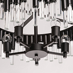 Люстра круглая из матового черного металла с подвесками из прозрачных стеклянных трубок Noir Tubes варинант исполнения - 10 | Loft Concept в Красноярске