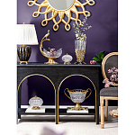 Чаша из прозрачного стекла на бронзовой подставке в виде павлина с рельефным хвостом Eden Garden варинант исполнения - 6 | Loft Concept в Красноярске