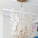 Подвесной светильник декорированный цветами из стекла Lightness of Flowers варинант исполнения - 6 | Loft Concept в Красноярске