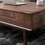 Кофейный стол из массива дерева с выдвижными ящиками Coffee Walnut Table варинант исполнения - 6 | Loft Concept в Красноярске