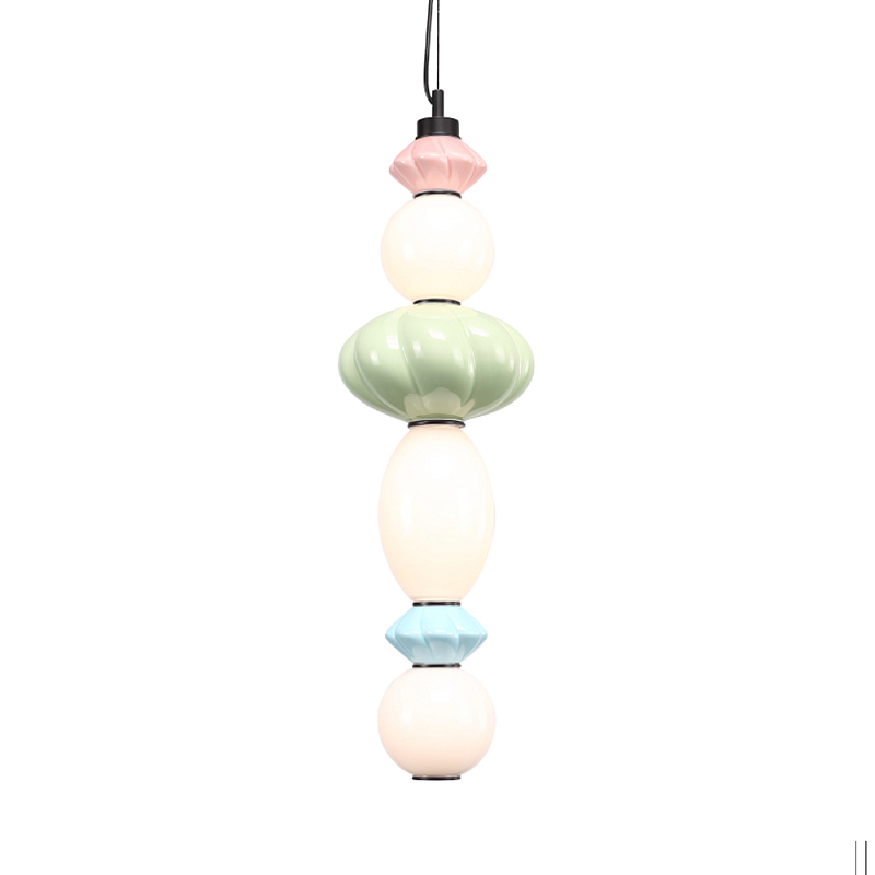 Подвесной светильник фигурный с керамическими элементами 24W LED Fragrant Light Зеленый Голубой Розовый в Красноярске | Loft Concept 
