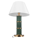 Настольная лампа на основании из зеленого мрамора с белым абажуром Noelia Green варинант исполнения - 3 | Loft Concept в Красноярске
