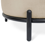 Банкетка круглая бежевый велюр на 4-х металлических ножках черного цвета SANJAY варинант исполнения - 2 | Loft Concept в Красноярске