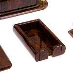 Настольный письменный набор с часами из природного камня обсидиана  Contract Extended варинант исполнения - 5 | Loft Concept в Красноярске