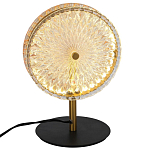 Настольная лампа с плафоном из рельефного стекла Peony Glass Bronze  варинант исполнения - 2 | Loft Concept в Красноярске