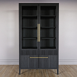 Витрина Primo со стеклянными фасадами и буфетом шпон Черный дуб варинант исполнения - 2 | Loft Concept в Красноярске