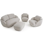 Полукруглое кресло из обивки меланж Halle Melange Armchair варинант исполнения - 9 | Loft Concept в Красноярске