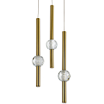 Подвесной светильник с 3-мя плафонами Celestin Spheres Brass Hanging Lamp варинант исполнения - 1 | Loft Concept в Красноярске