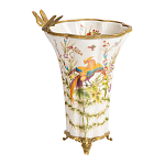 Ваза из фарфора с бронзовой стрекозой  Paradise Dragonfly варинант исполнения - 1 | Loft Concept в Красноярске