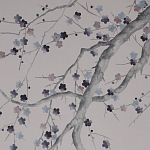 Обои ручная роспись Plum Blossom Special Colourway on Lilac Hint dyed silk варинант исполнения - 1 | Loft Concept в Красноярске