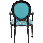 Полукресло из массива бука бирюзовое с изображением птиц и цветов Turquoise Chinoiserie Garden Chair варинант исполнения - 2 | Loft Concept в Красноярске