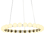 Люстра светодиодная кольцевая с круглыми плафонами белого цвета PEARLS Suspension 48 варинант исполнения - 3 | Loft Concept в Красноярске