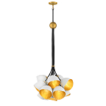 Люстра с 15-ю белыми  плафонами с золотой внутренней поверхностью Hinkley варинант исполнения - 7 | Loft Concept в Красноярске