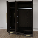 Большой Шкаф Primo Темный орех с 3 дверьми и 3 выдвижными ящиками варинант исполнения - 9 | Loft Concept в Красноярске