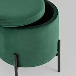 Зеленый пуф на черных ножках SANJAY варинант исполнения - 3 | Loft Concept в Красноярске