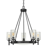  Люстра с 5-ю цилиндрическими плафонами из стекла с пузырьками Hinkley варинант исполнения - 1 | Loft Concept в Красноярске