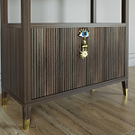 Стеллаж со стеклянными полками Elsa Dreams Walnut варинант исполнения - 1 | Loft Concept в Красноярске