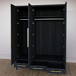 Большой Шкаф Primo Черный дуб с 3 дверьми и 3 выдвижными ящиками варинант исполнения - 8 | Loft Concept в Красноярске
