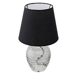 Настольная лампа с черным тканевым абажуром и фактурным прозрачным основанием Black Cone варинант исполнения - 1 | Loft Concept в Красноярске