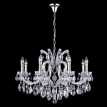 Люстра подвесная с 8-ю лампочками и прозрачными хрустальными подвесками на хромированном основании Crystal lamps варинант исполнения - 2 | Loft Concept в Красноярске