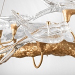 Люстра подвесная с прозрачными стеклянными птичками на ветвях Диаметр 100 см Serip Voa варинант исполнения - 10 | Loft Concept в Красноярске