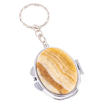 Зеркало брелок карманное двухстороннее из натурального камня Оникс Silver Stone Mirrors варинант исполнения - 1 | Loft Concept в Красноярске