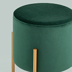 Зеленый пуф на золотистых ножках SANJAY варинант исполнения - 2 | Loft Concept в Красноярске