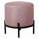 Круглый пуф на металлических ножках с обивкой из рогожки Casey Poof варинант исполнения - 3 | Loft Concept в Красноярске