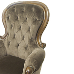 Кресло с мягкой обивкой из коричневого велюра на 4-х деревянных ножках Evelyn Classical Armchair варинант исполнения - 4 | Loft Concept в Красноярске