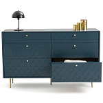 Комод с 6 выдвижными ящиками Scale Ornament Blue Chest of Drawers варинант исполнения - 4 | Loft Concept в Красноярске