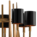 Люстра с 8-ю черными цилиндрическими плафонами Stylistic Lines варинант исполнения - 1 | Loft Concept в Красноярске