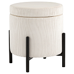 Молочный пуф на черных ножках SANJAY варинант исполнения - 1 | Loft Concept в Красноярске